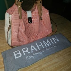 Brahmin croc embossed handbag